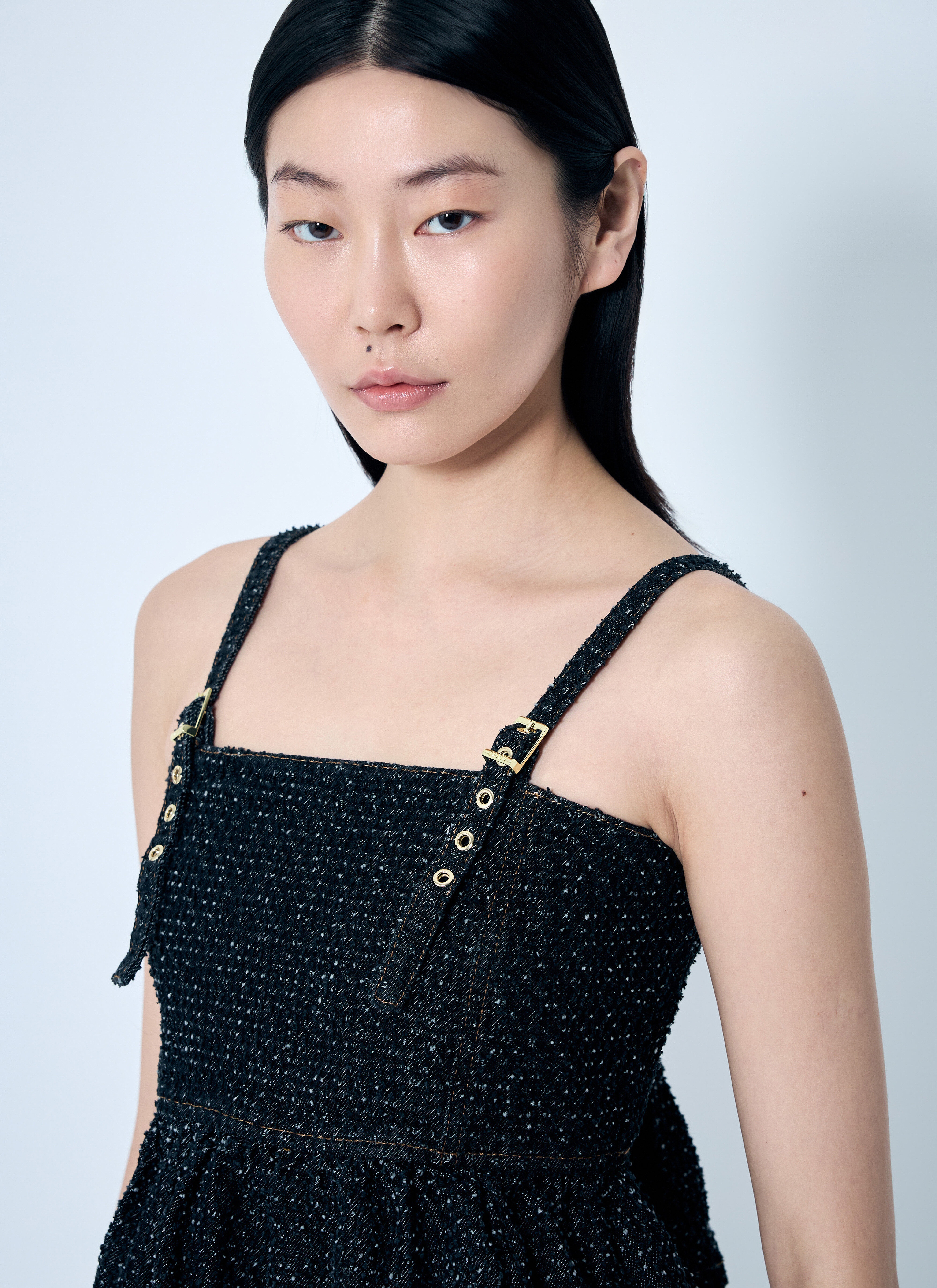 Fluffy Denim Strap Top - 5