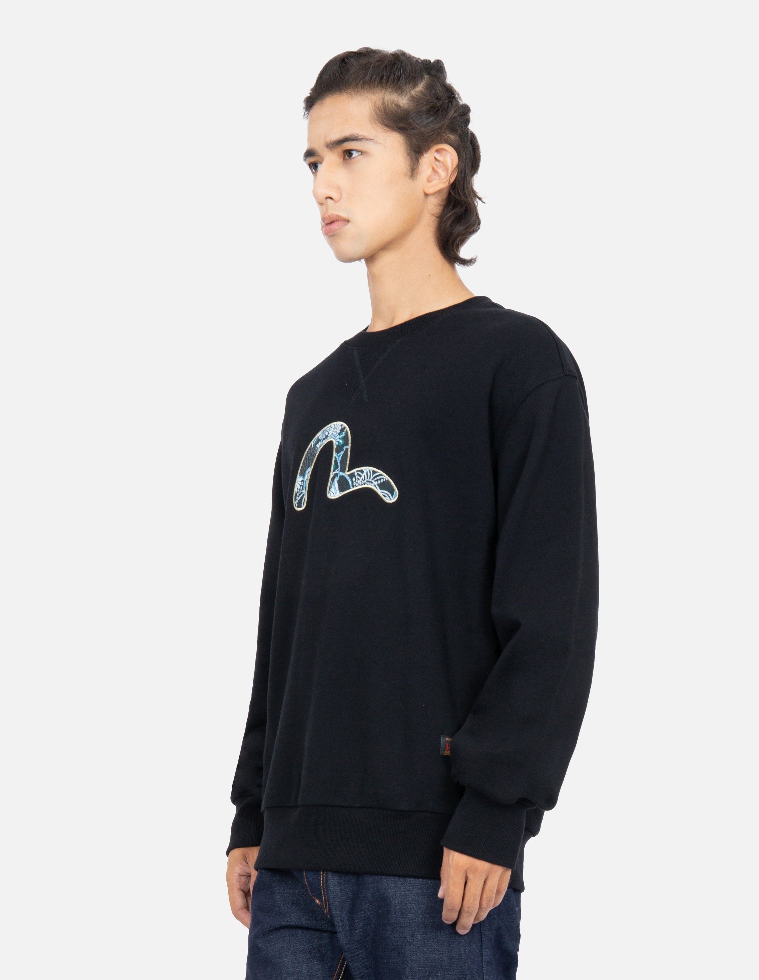 Japanese-pattern Seagull Print Sweatshirt - 7
