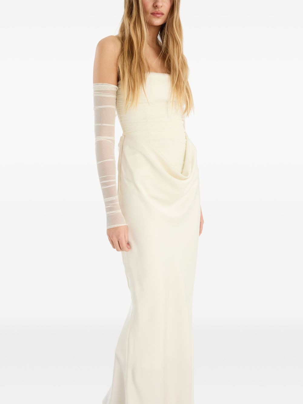ruched-details maxi dress - 3