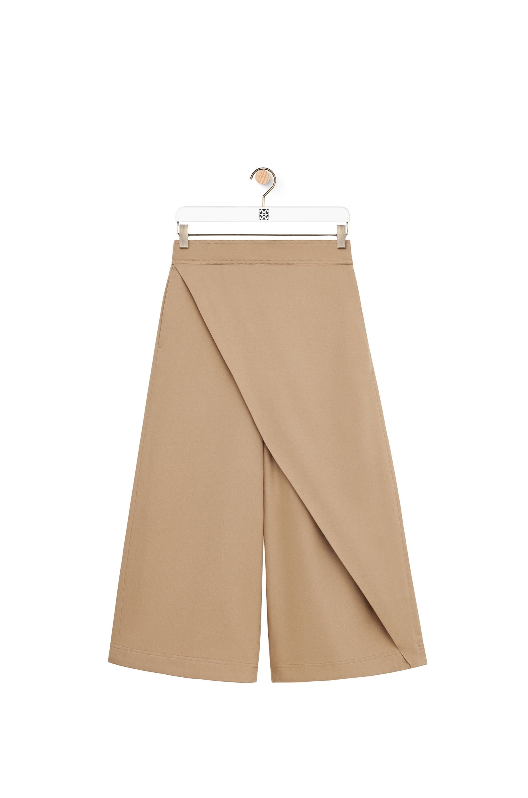 Cropped wrap trousers in cotton - 1