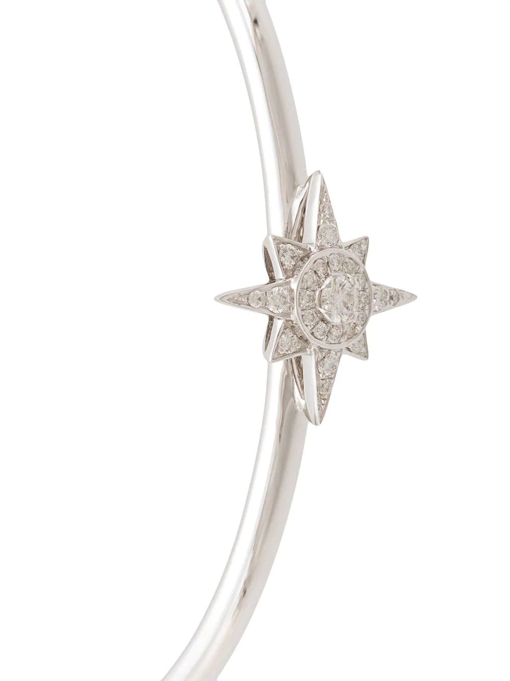 18kt white gold star diamond cuff - 3