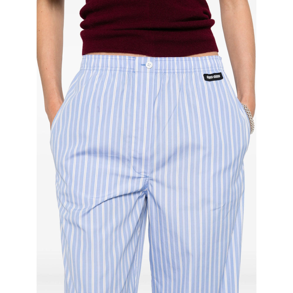 Miu Miu Blue Trousers - Straight Trousers Women - 5
