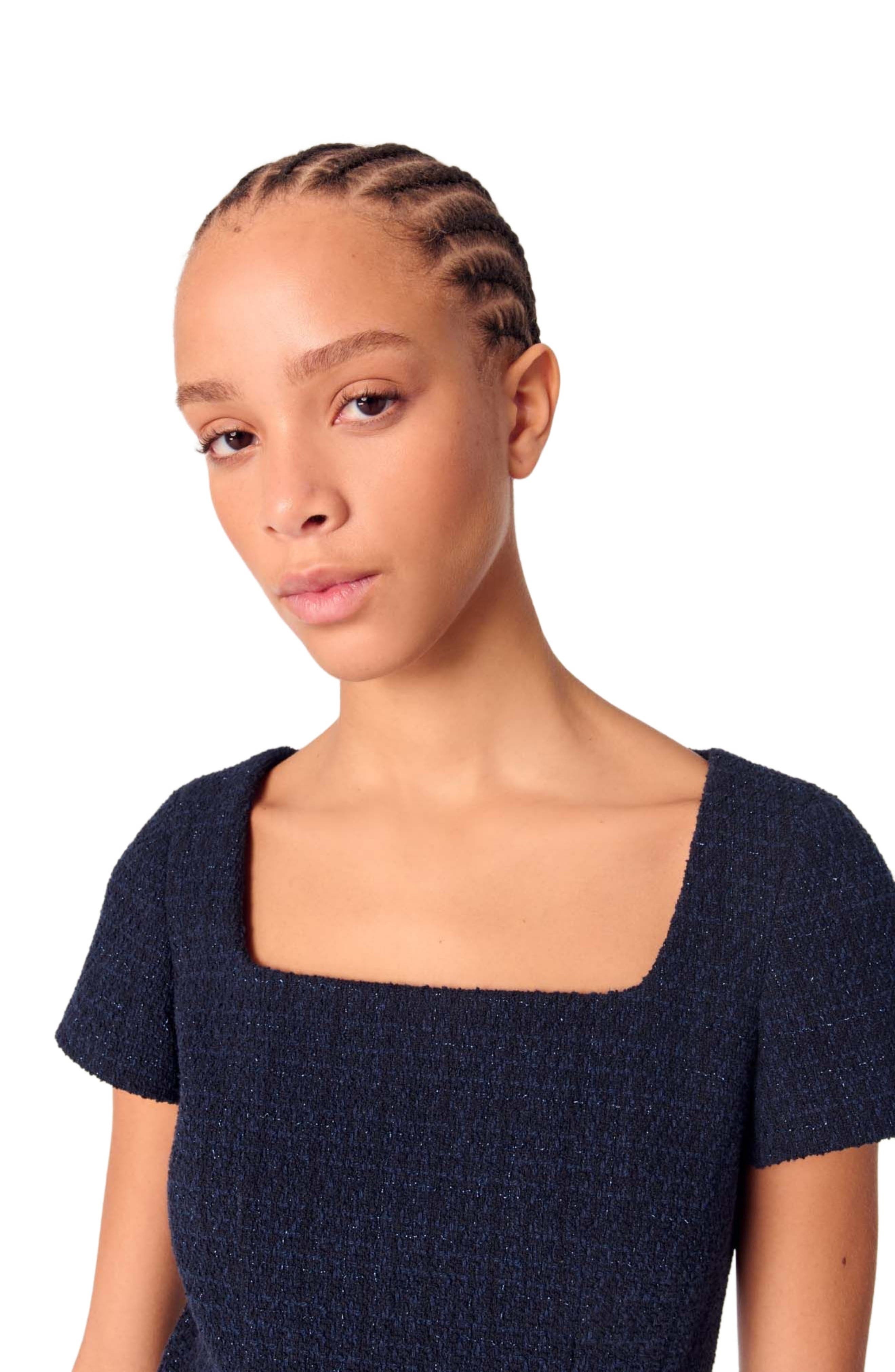 maje Short tweed dress in Navy at Nordstrom - 5