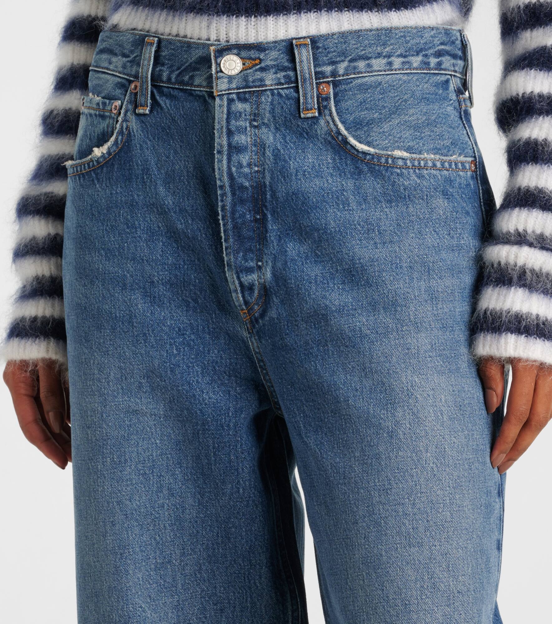 Low Slung Baggy mid-rise wide-leg jeans - 4