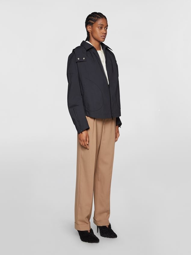 TECHNICAL COTTON JACKET WITH KIMONO SLEEVES AND HOOD - 2