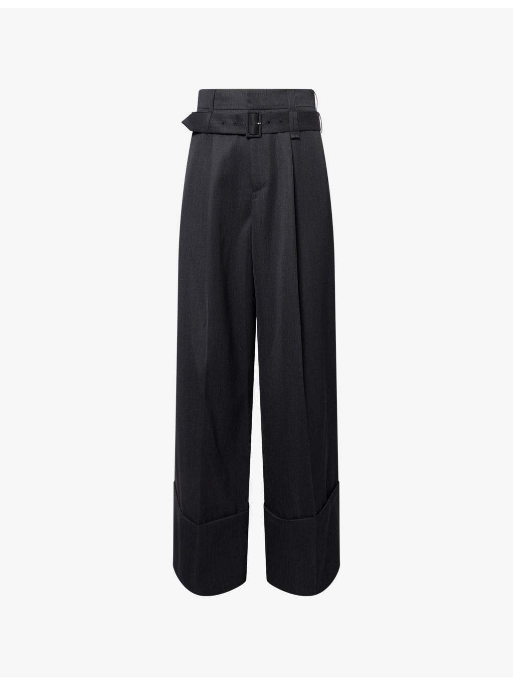Belted Wide-Leg Wool-Blend Trousers - 1