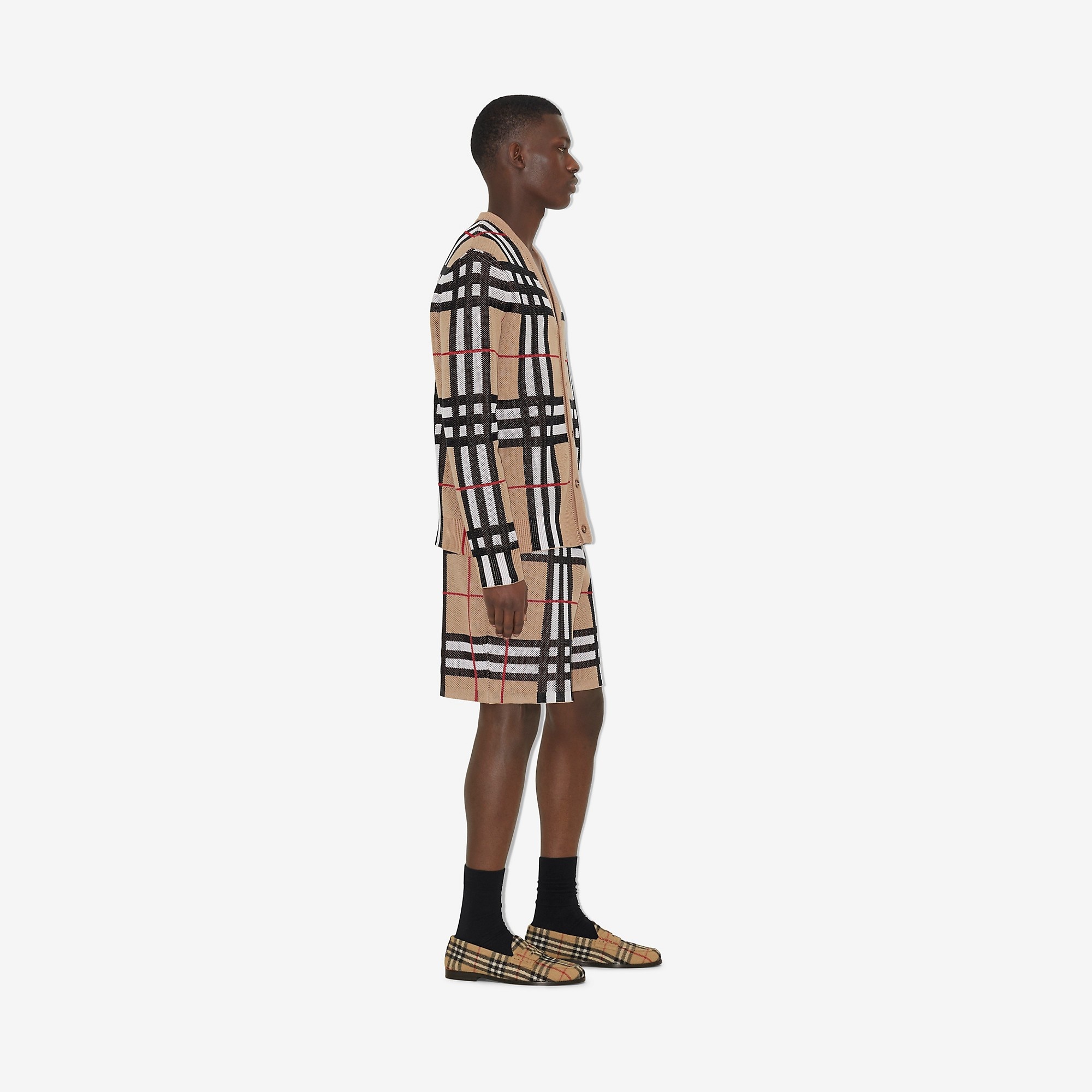 Check Technical Cotton Cardigan - 3