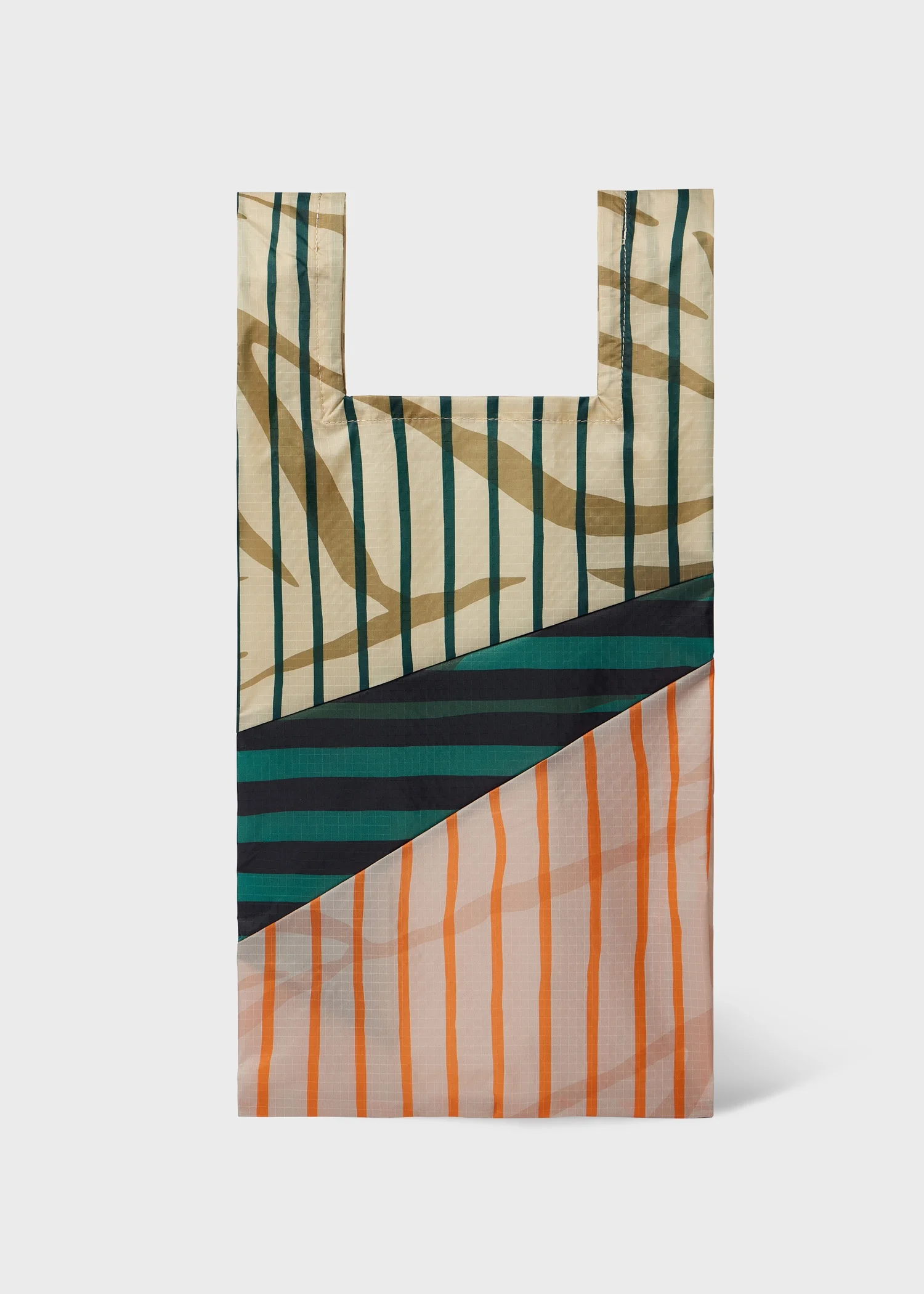Susan Bijl x Paul Smith - Ecru Mixed-Stripe 'The New Shopping Bag' Medium - 1