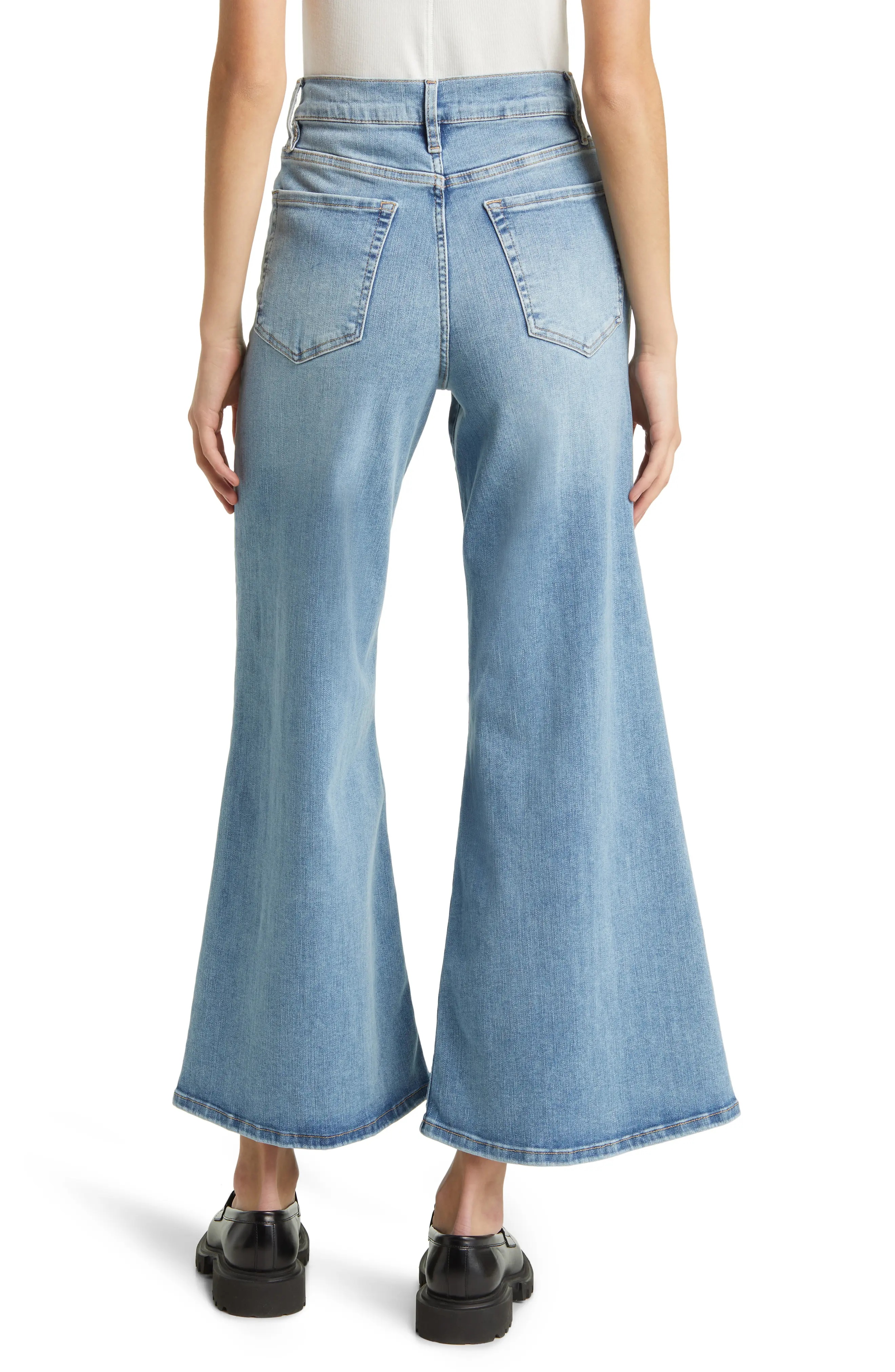 Le Palazzo Crop Wide Leg Jeans - 2