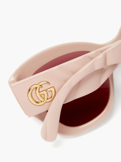 GUCCI GG-logo quilted cat-eye acetate sunglasses outlook