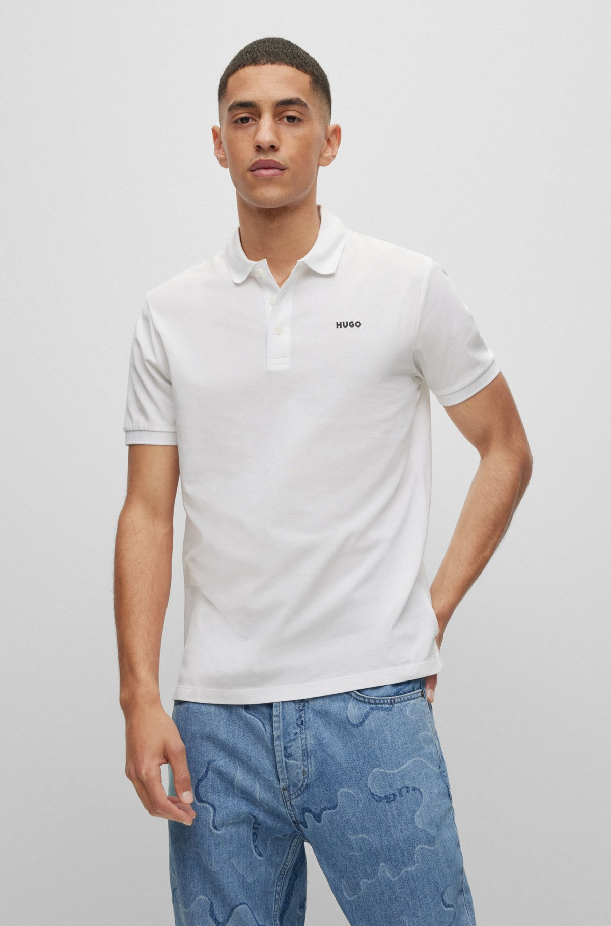 LOGO-PRINT POLO SHIRT IN COTTON PIQUÉ - 2