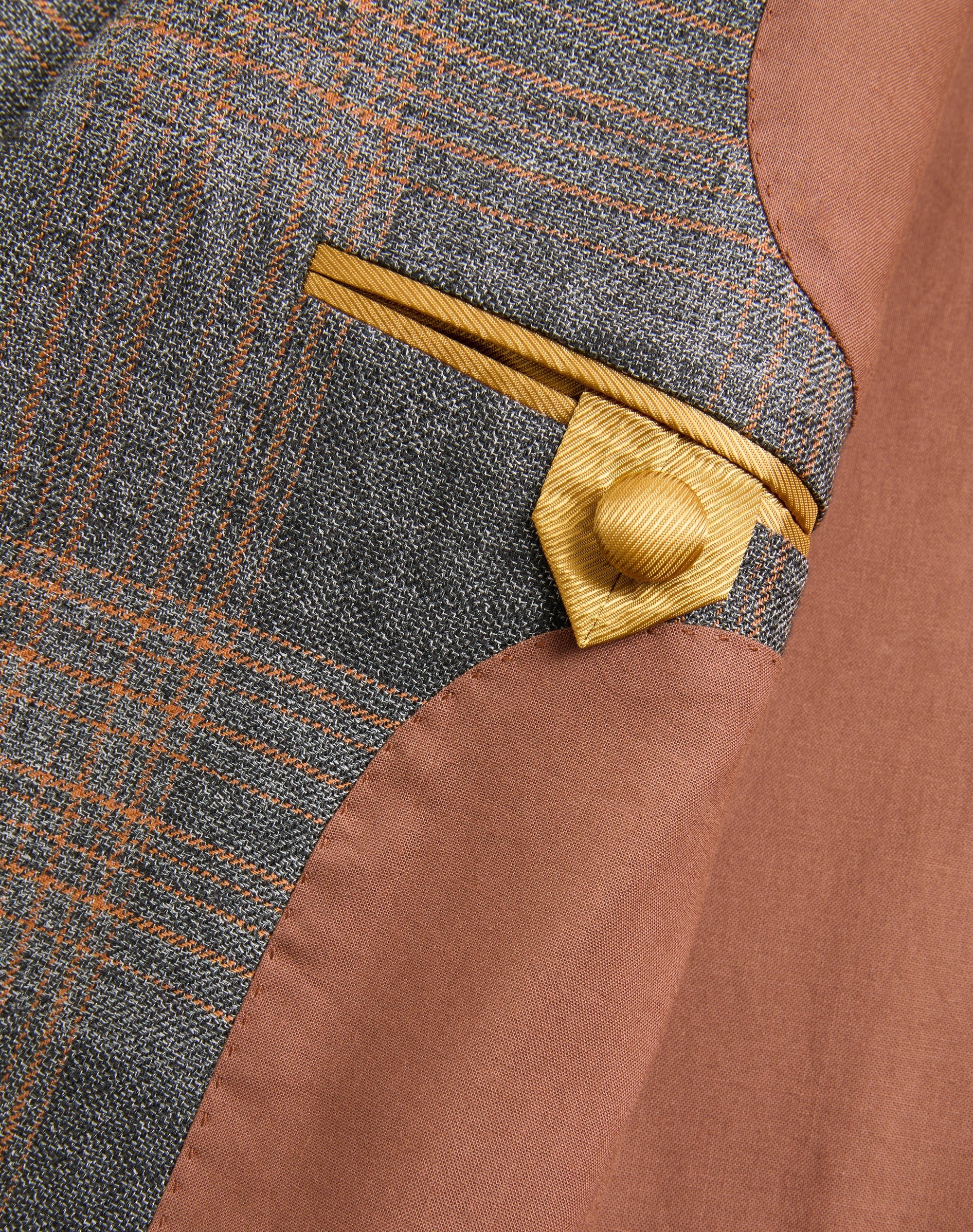 VALENTINO SINGLE-BREASTED LINEN JACKET WITH CHECK PATTERN - 4