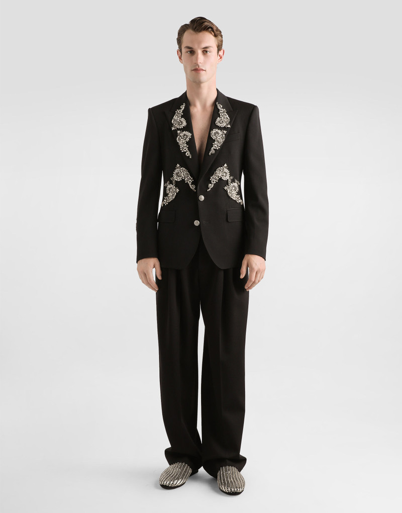 Dolce & Gabbana Single-breasted jacket with jewel embellishments outlook