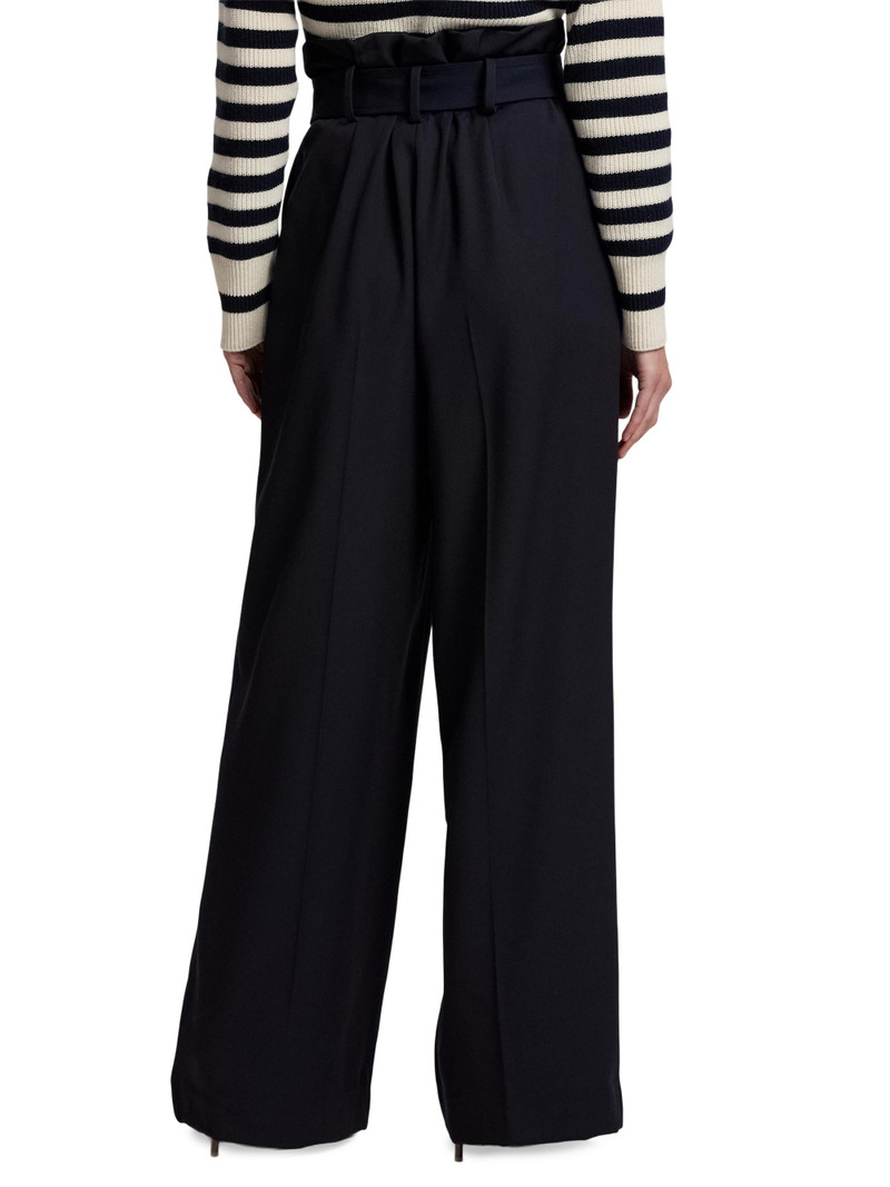 Women's Alan Wool High-Rise Wide-Leg Paperbag Pants - Icon Navy 5