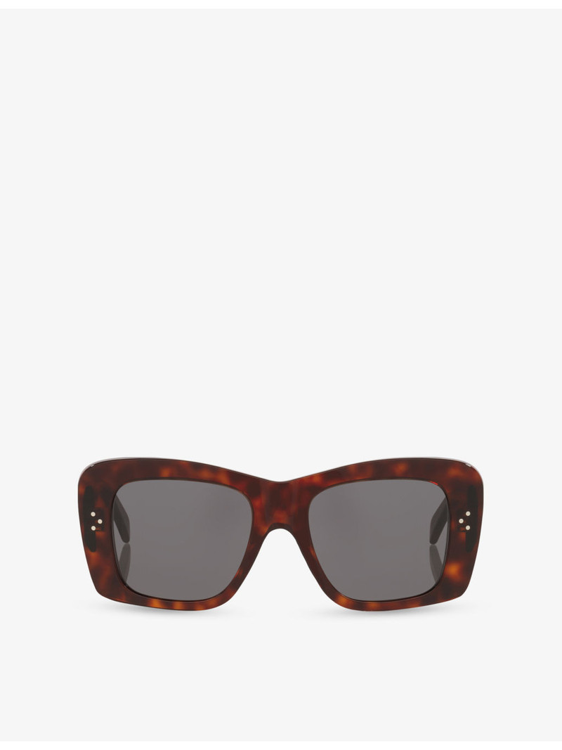CL40321I 3-Dots Square-Frame Tortoiseshell Acetate Sunglasses 1