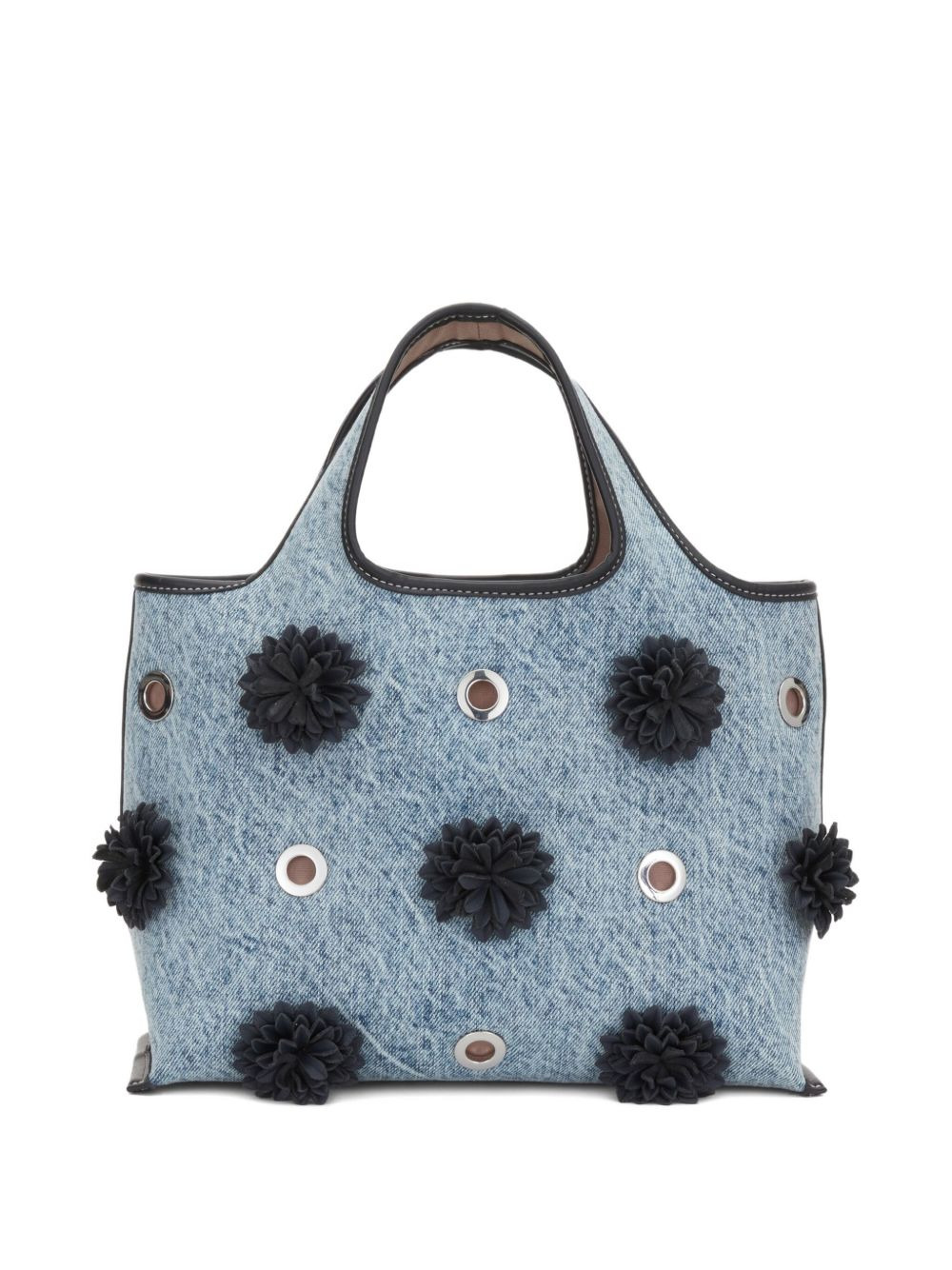 flower-embellished eyelet tote bag - 3