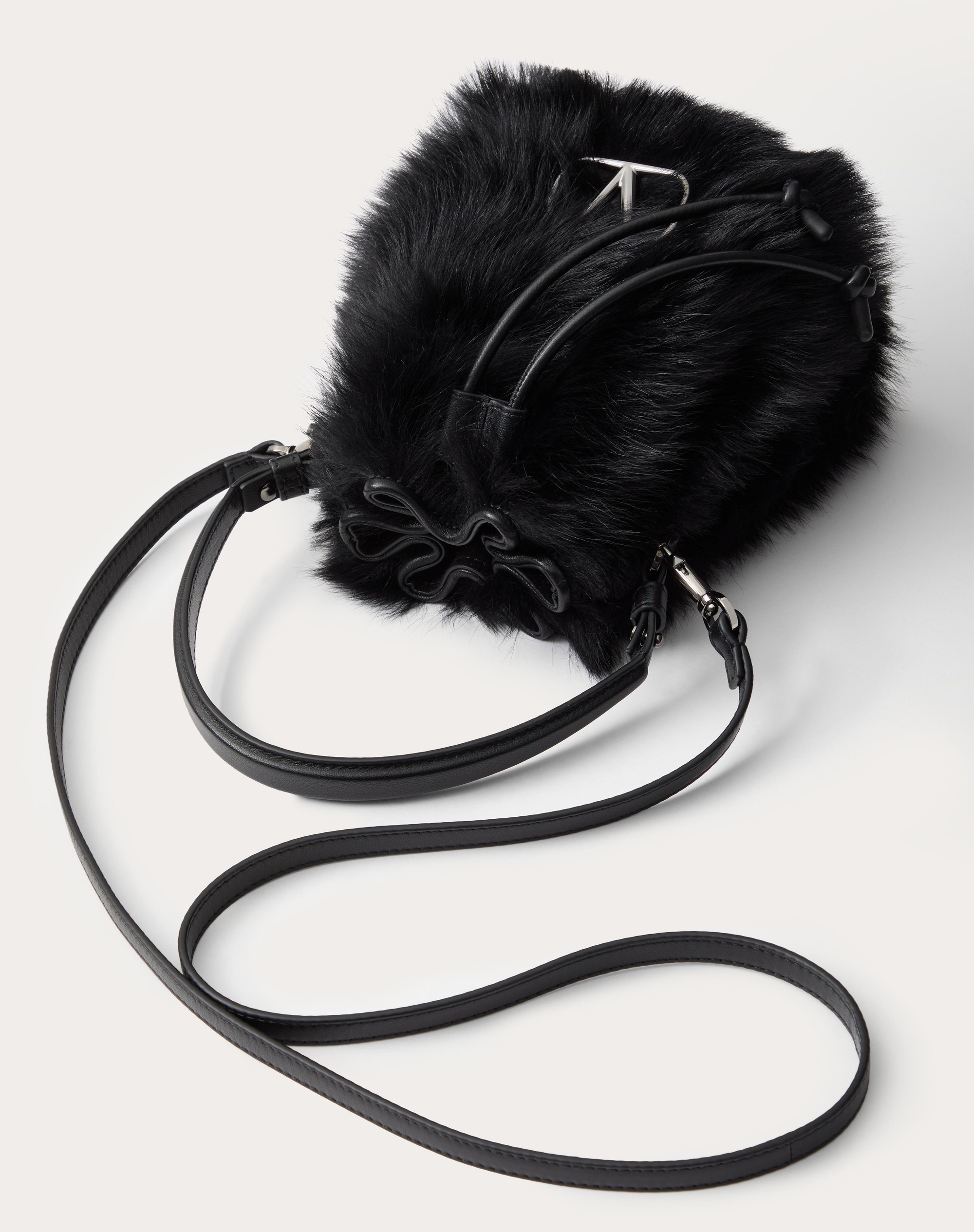VLOGO SIGNATURE MINI SHEEPSKIN BUCKET BAG - 5