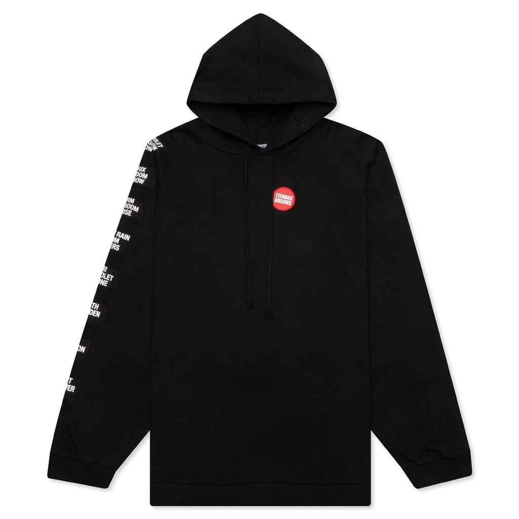 RAF SIMONS TEENAGE DREAMS OVERSIZED HOODIE - BLACK - 1