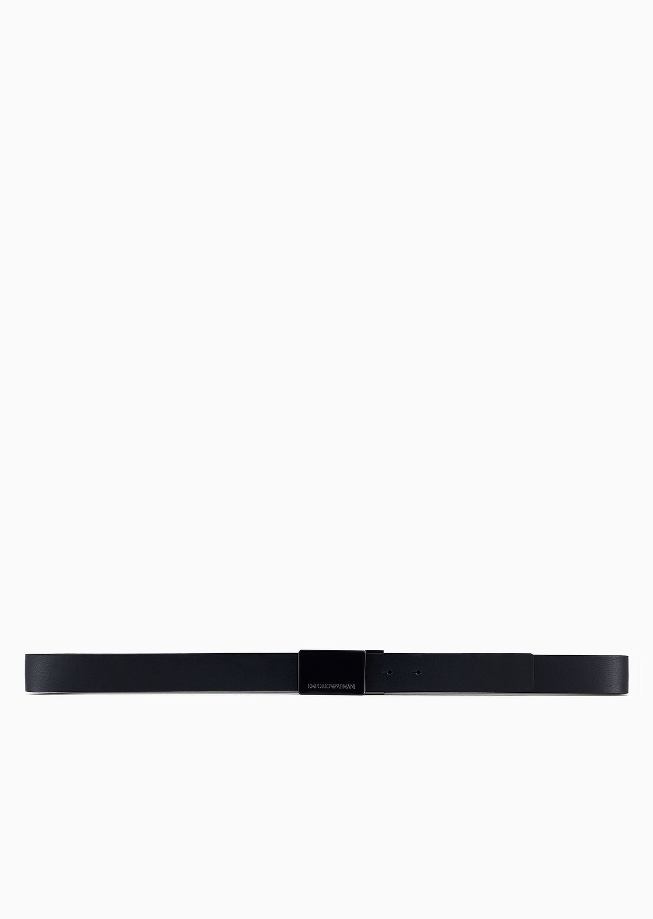 Pebbled leather belt with plate - 3