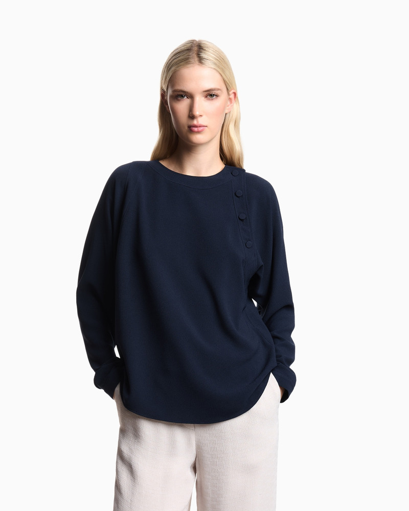 EMPORIO ARMANI STRETCH SANDBLASTED FABRIC BLOUSE outlook