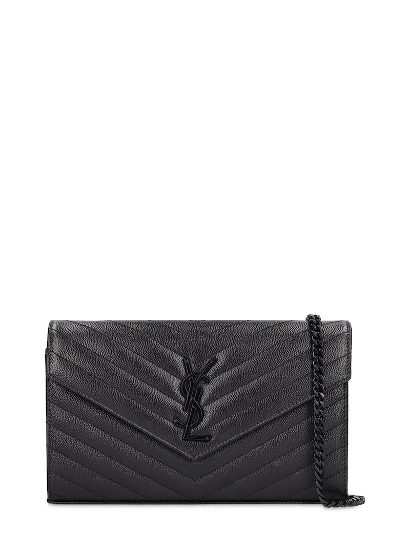 MONOGRAM EMBOSSED LEATHER CHAIN WALLET - 1