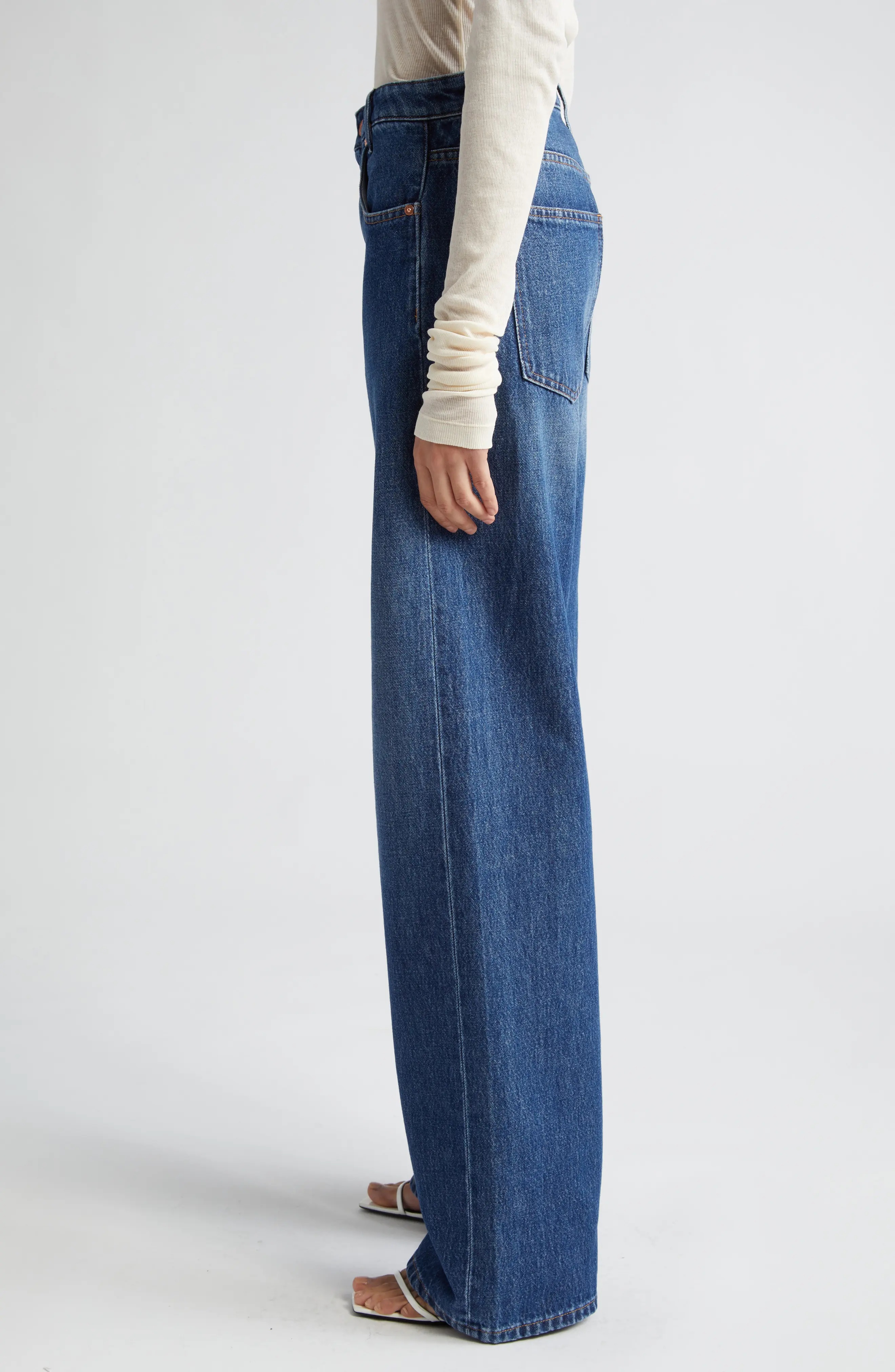 Ease High Waist Straight Leg Organic Cotton Denim Jeans - 4