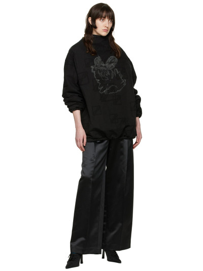 We11done Black Polyester Trousers outlook
