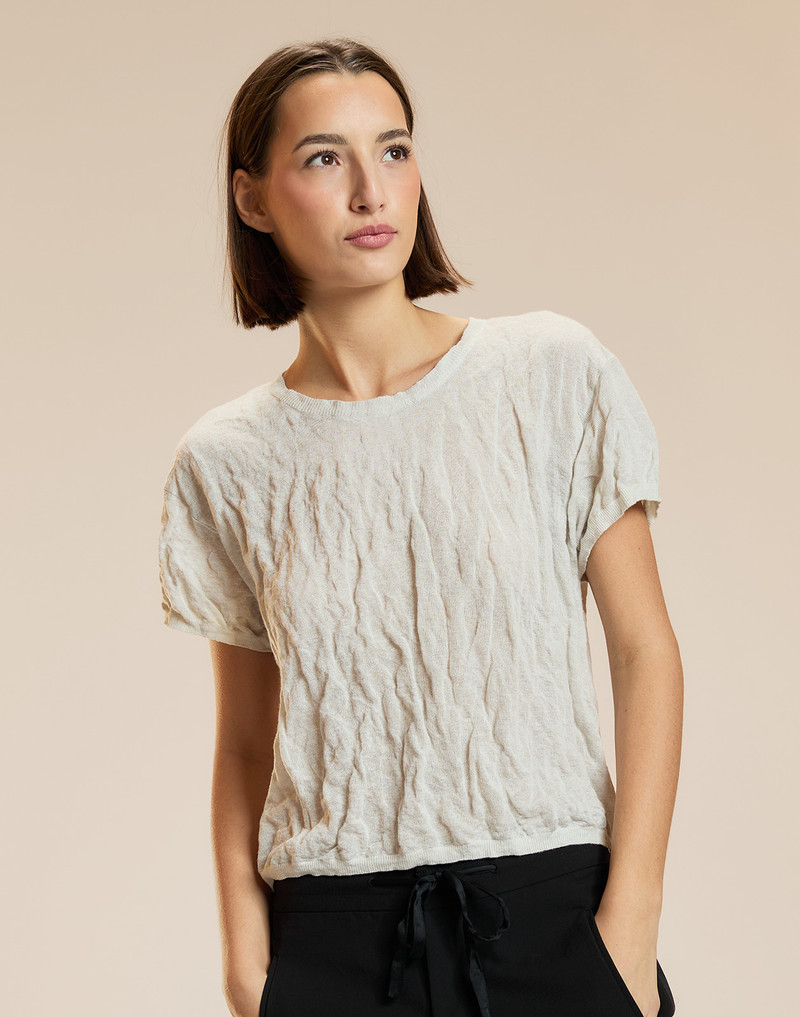 CYNTHIA ROWLEY Parchment Knit Tee outlook