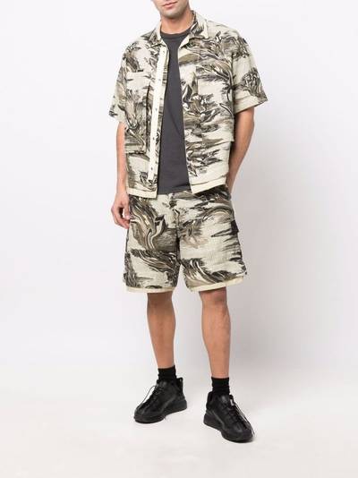 Stone Island Shadow Project marbled-print bermuda shorts outlook