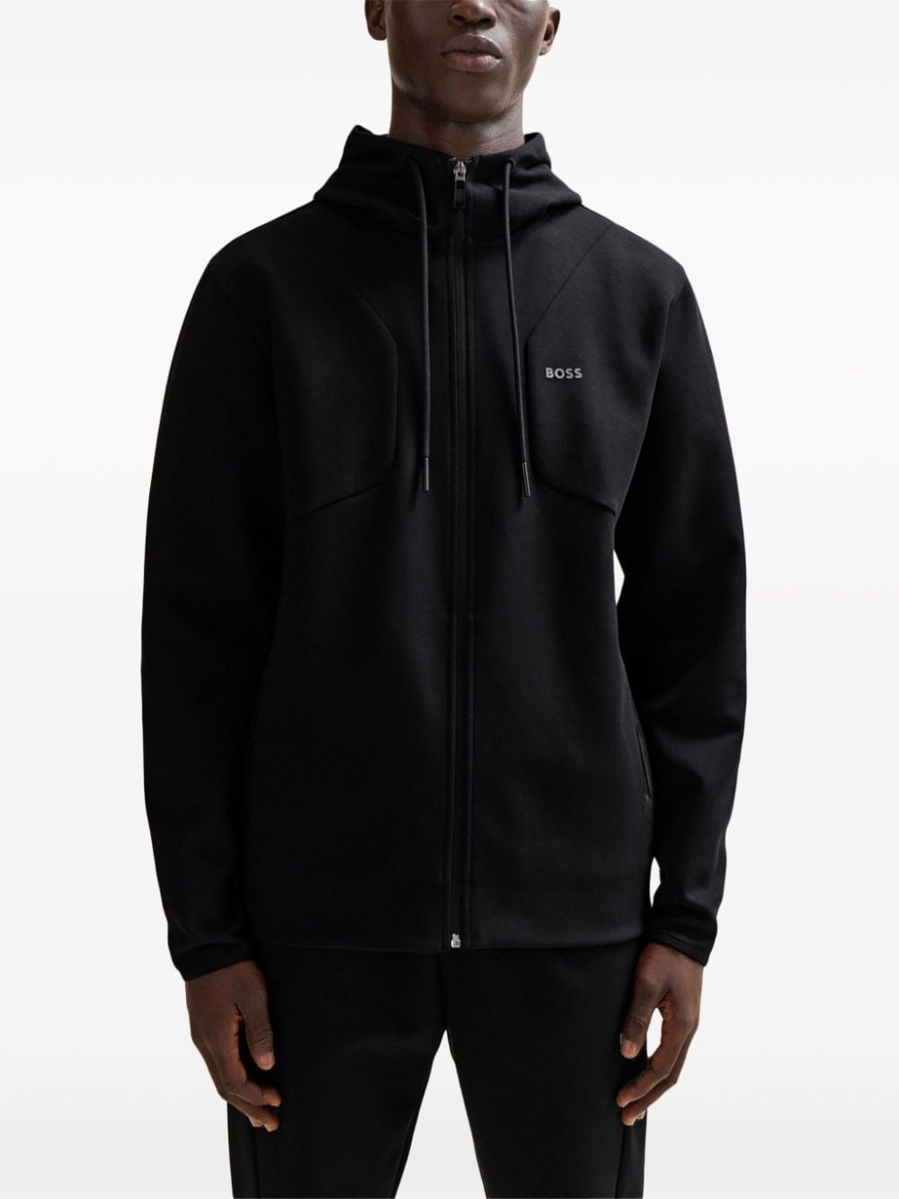 logo-print cotton-blend hoodie - 3