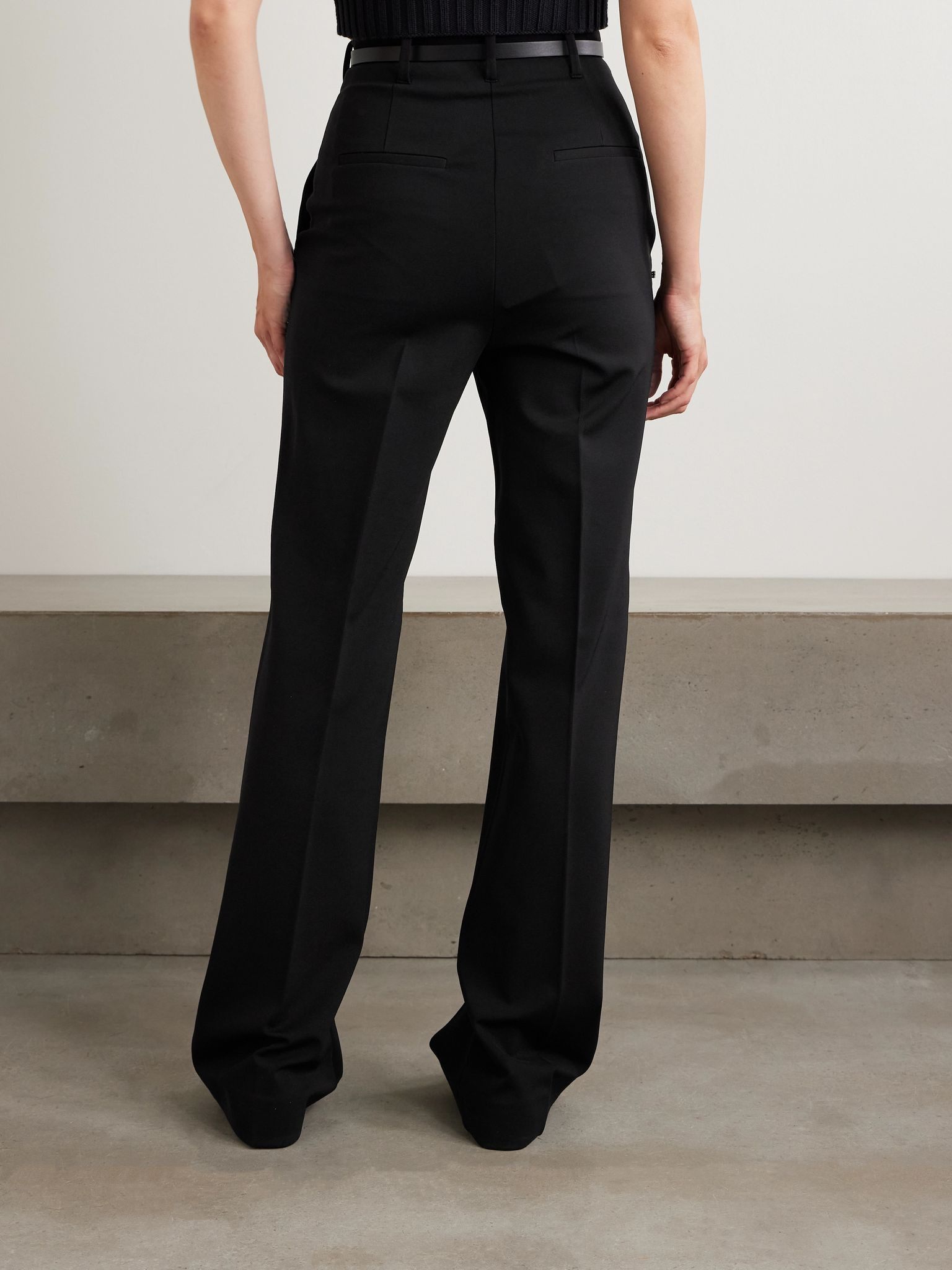Texas belted stretch-jersey flared pants Black - 3