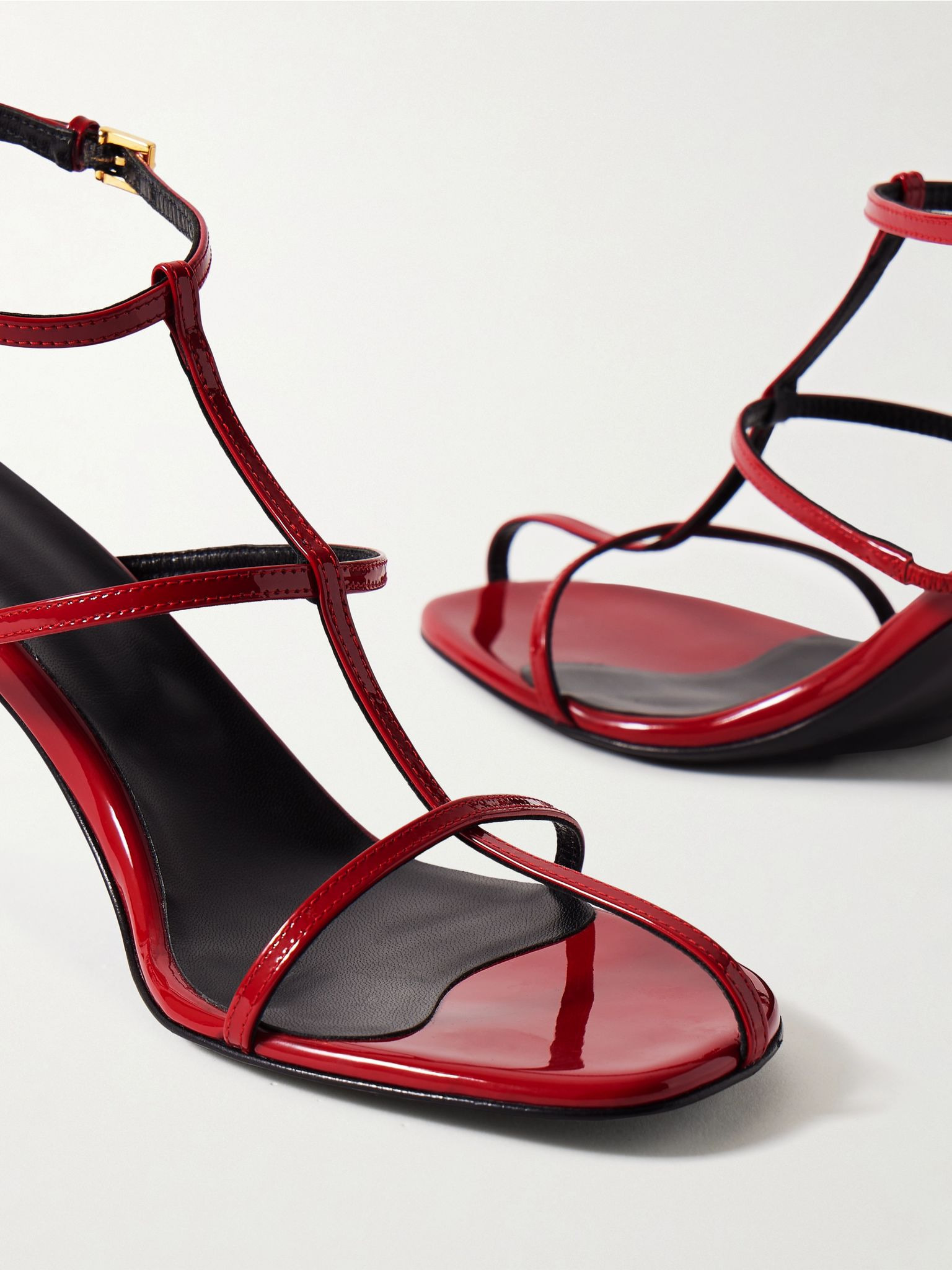 Cage patent-leather sandals Red - 4