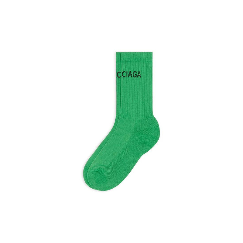 BALENCIAGA Men's Balenciaga Tennis Socks in Green outlook