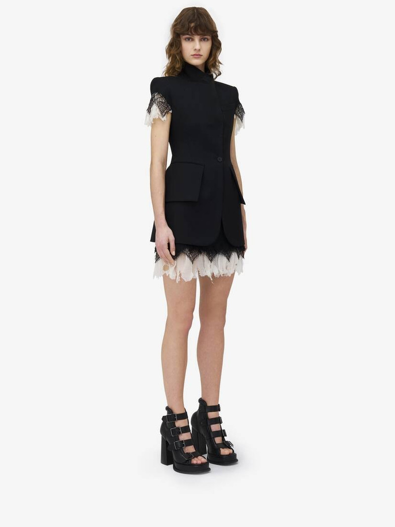 Alexander McQueen Cobweb Lace Mini Skirt outlook
