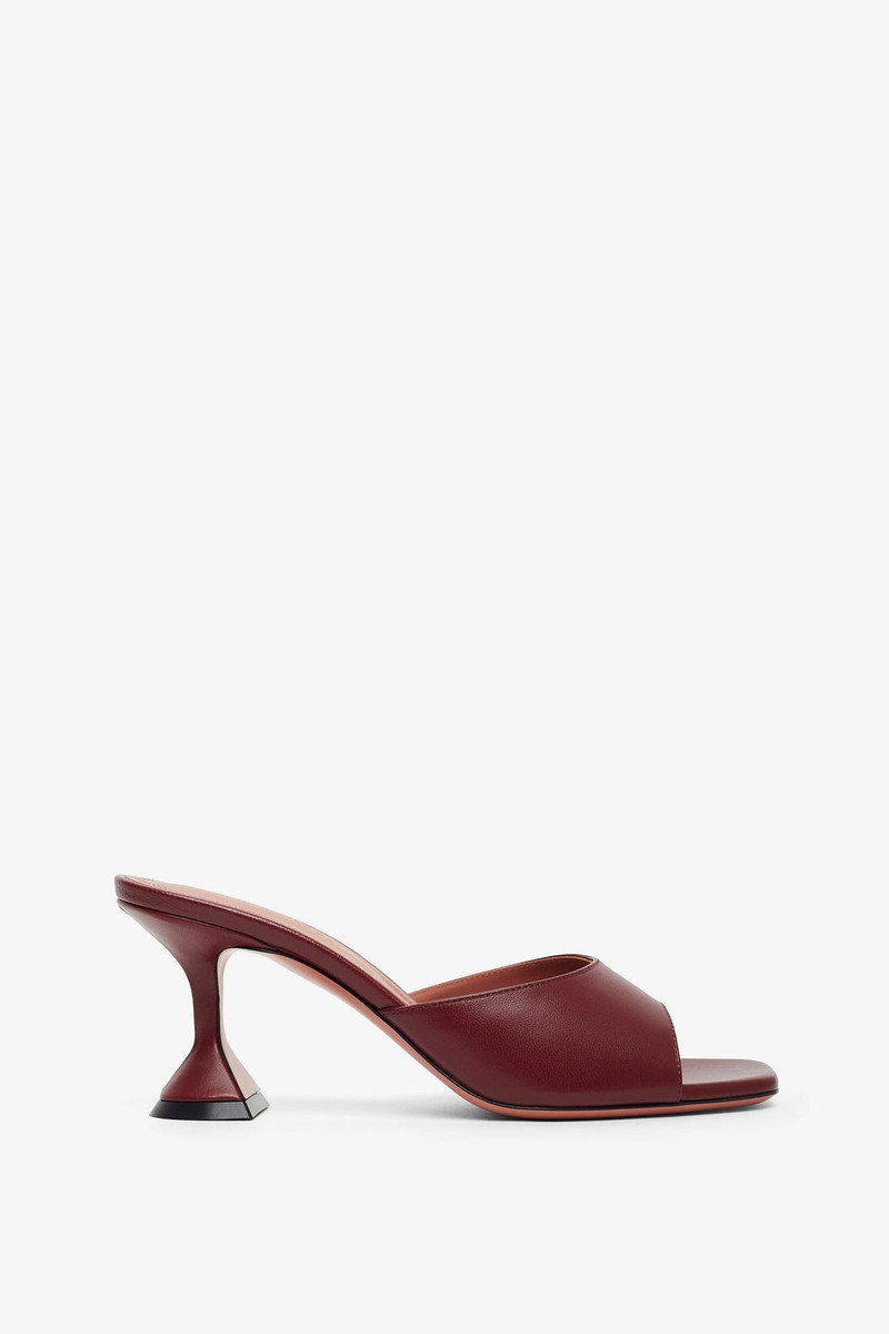 Lupita 70 dark red leather slippers 1