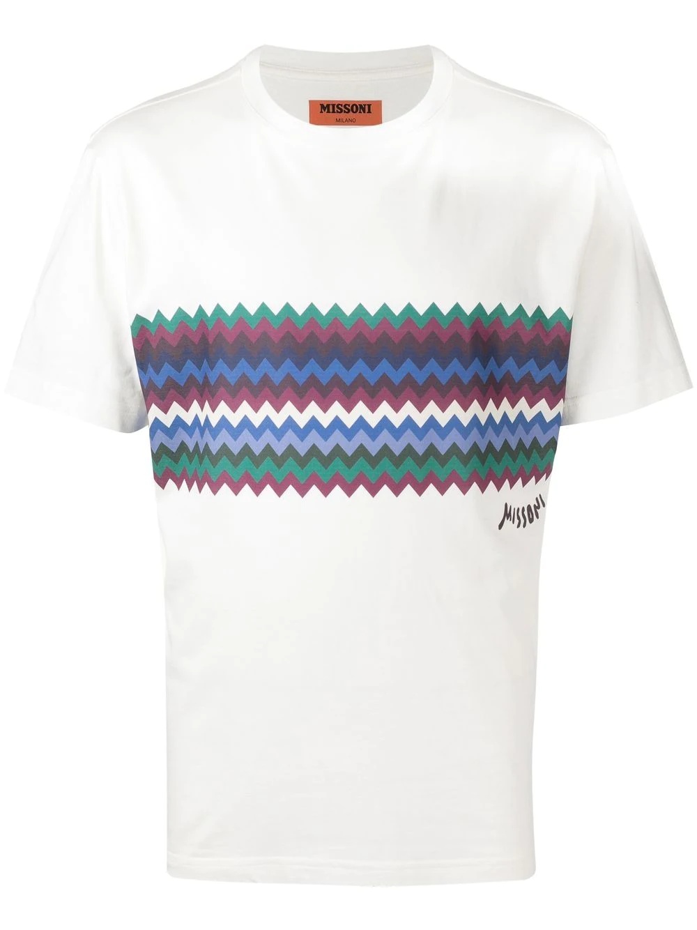 chevron-print cotton T-Shirt - 1