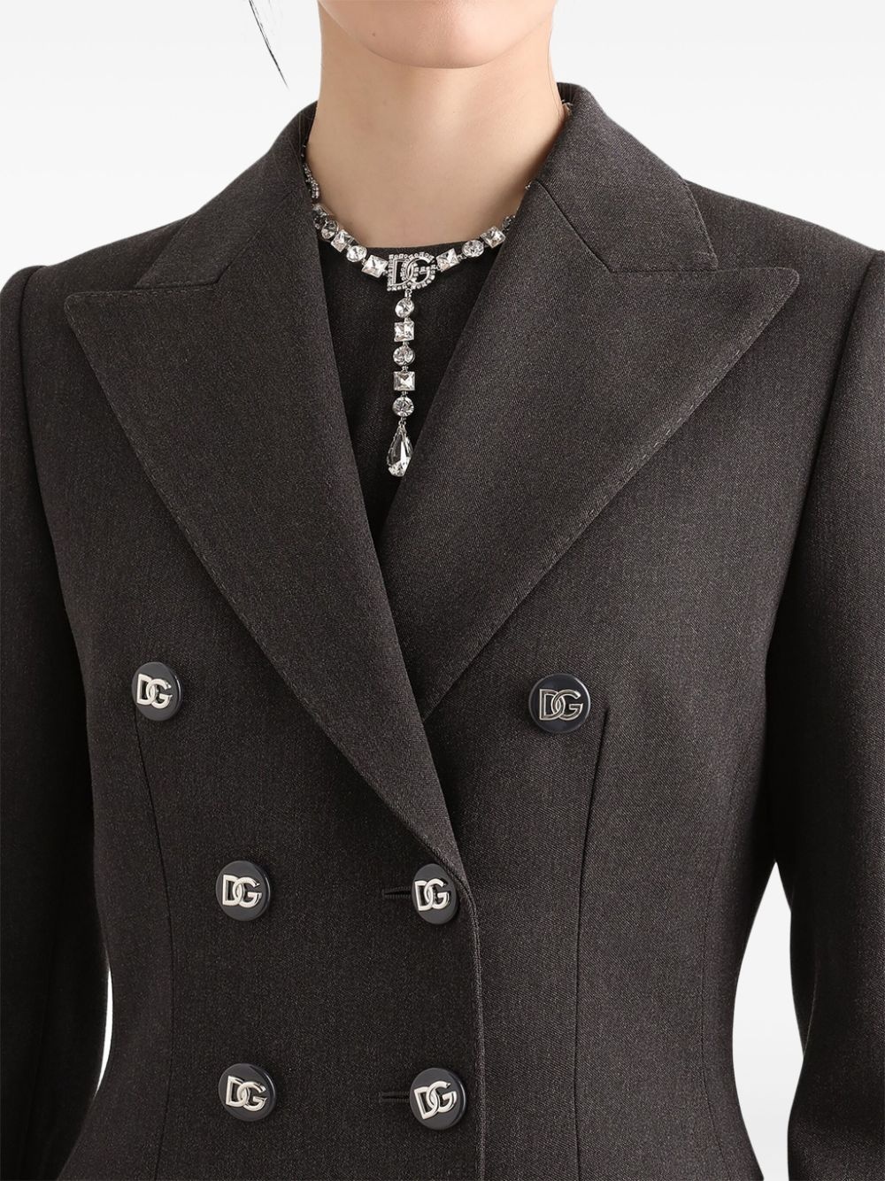 double-breasted padded-hips coat - 4