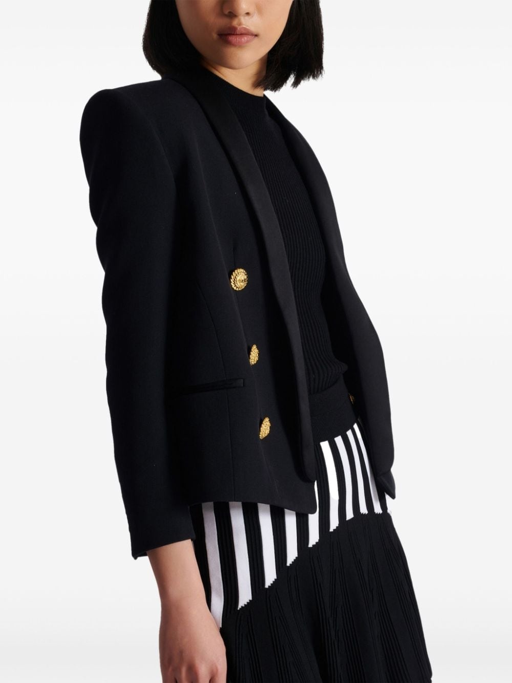 double-breasted wool blazer - 7