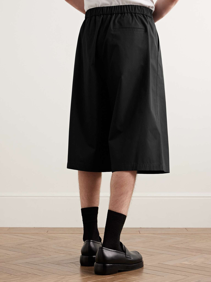 Wide-Leg Pleated Cotton-Poplin Shorts 4