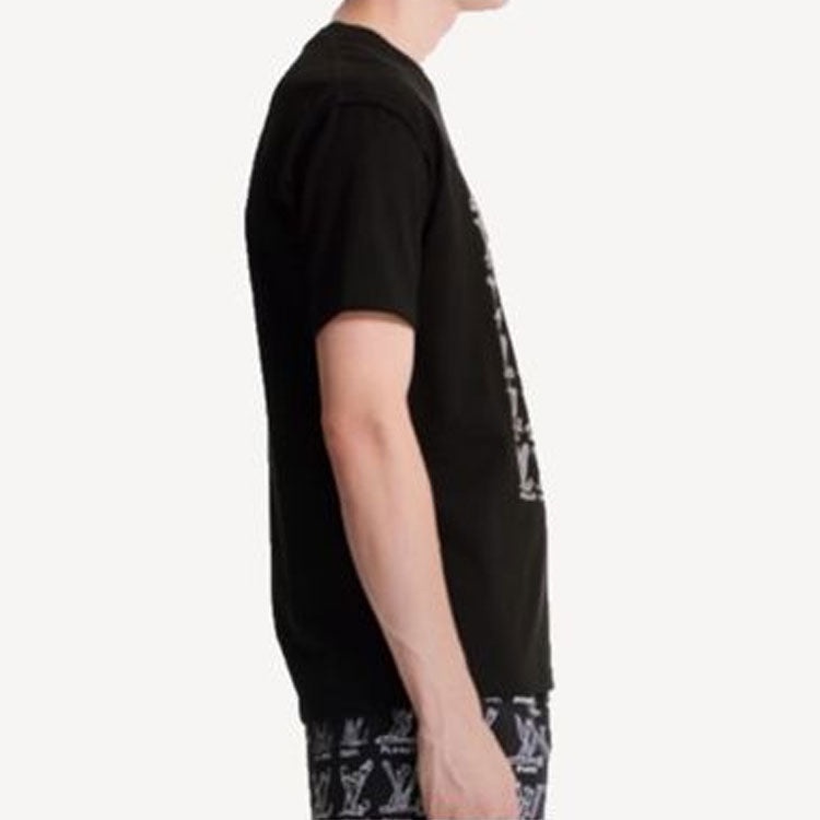 Men's LOUIS VUITTON Logo Printing Round Neck Short Sleeve Black 1A8GV6 - 4