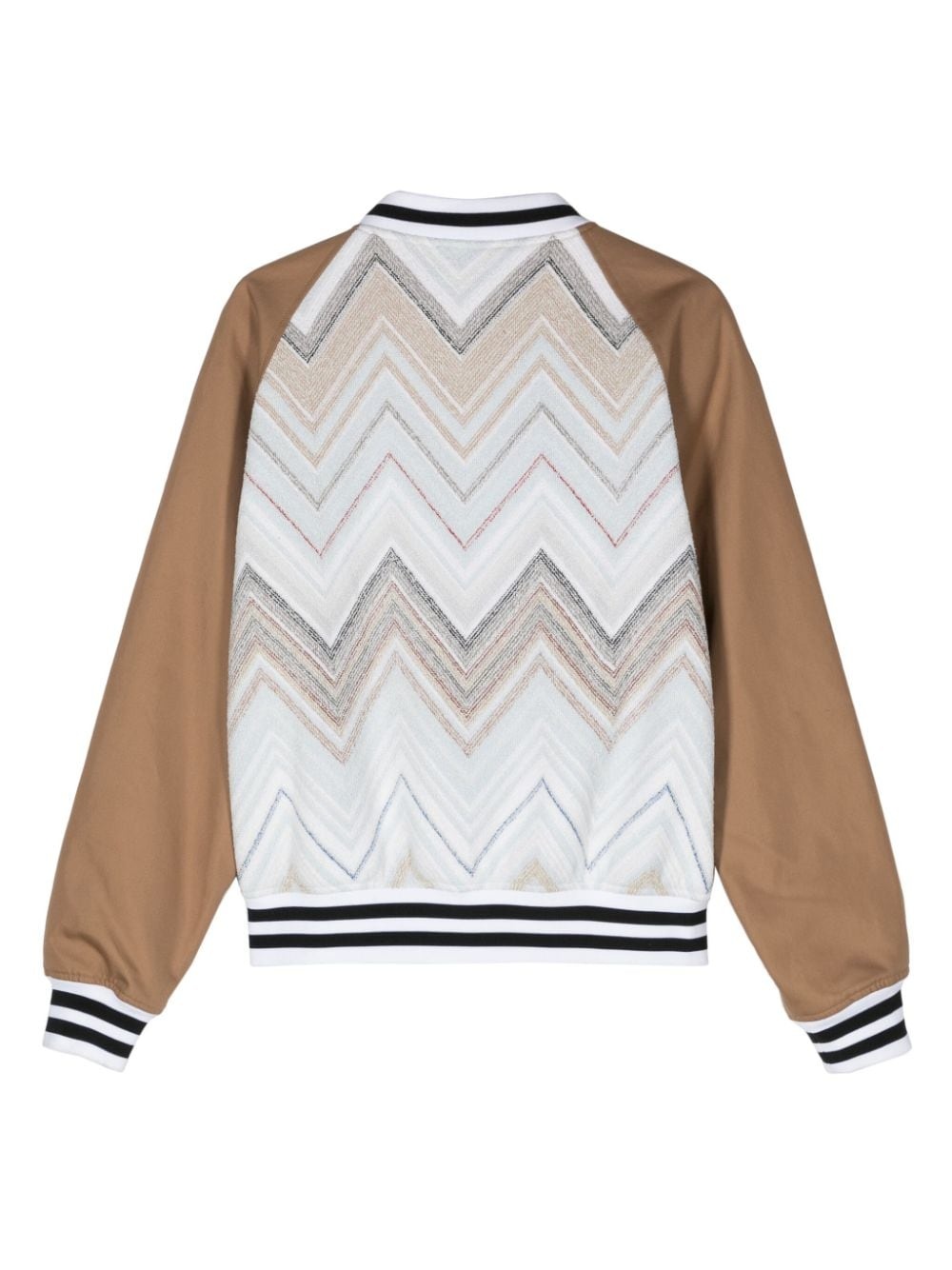 chevron-jacquard towelly bomber jacket - 2