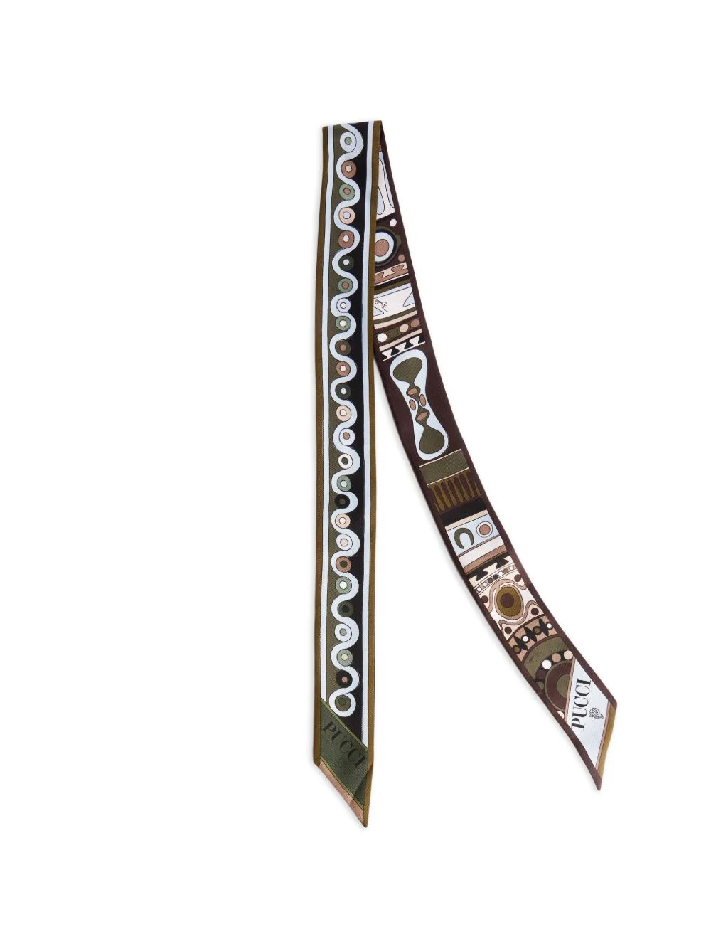 mixed-print silk twill scarf - 1