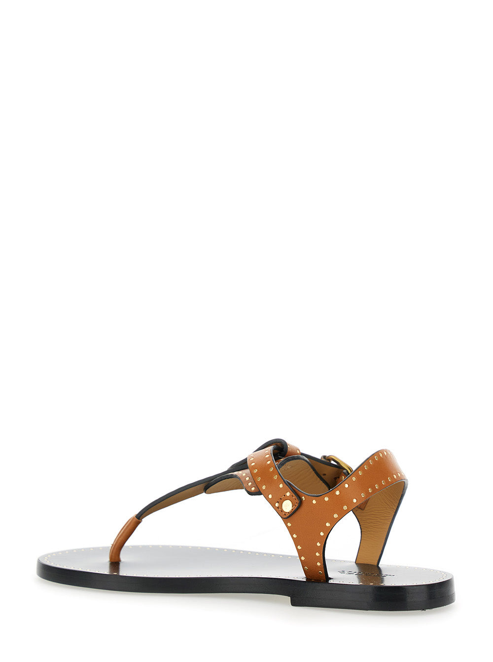Isabel Marant Women 'Jooni' Brown Sandals With Buckle Closure And Metal Studs In Leather Woman - 3