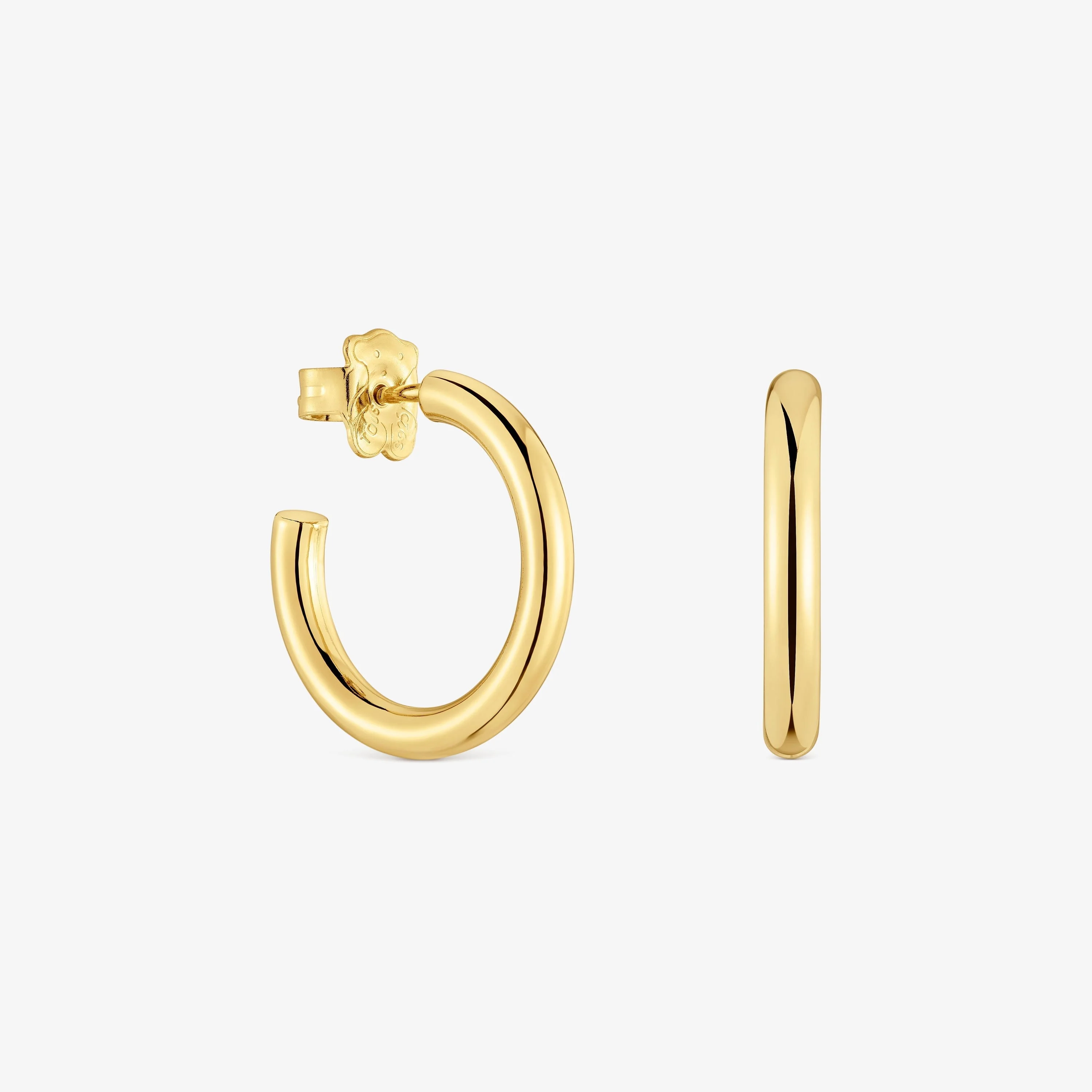Short 20 mm Hoop earrings with 18K gold vermeil TOUS Basics - 1