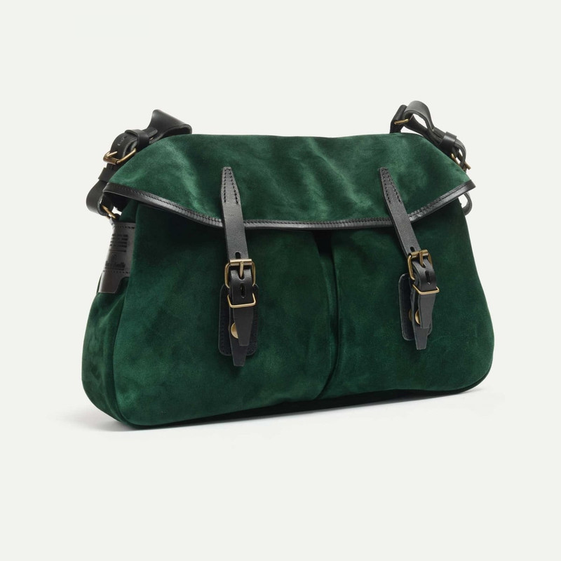 Bleu de Chauffe MUSETTE M FISHERMAN'S BAG / SUEDE  -  DARK GREEN outlook