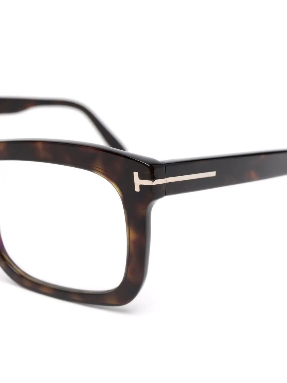 polished-effect square-frame glasses - 3