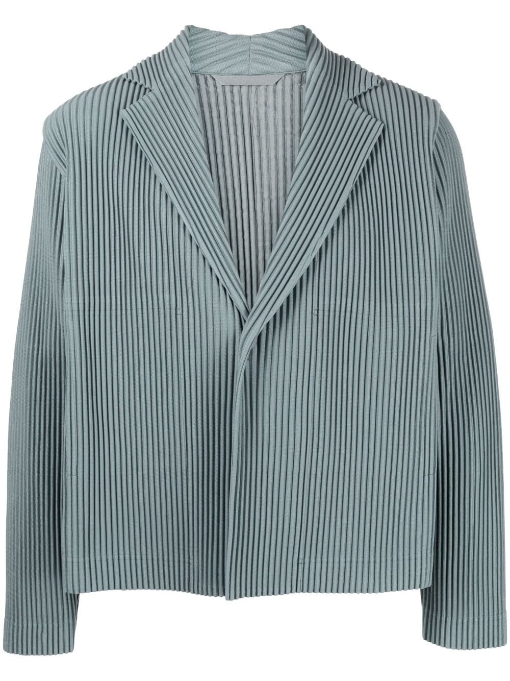 pleated single-breasted jacket - 1