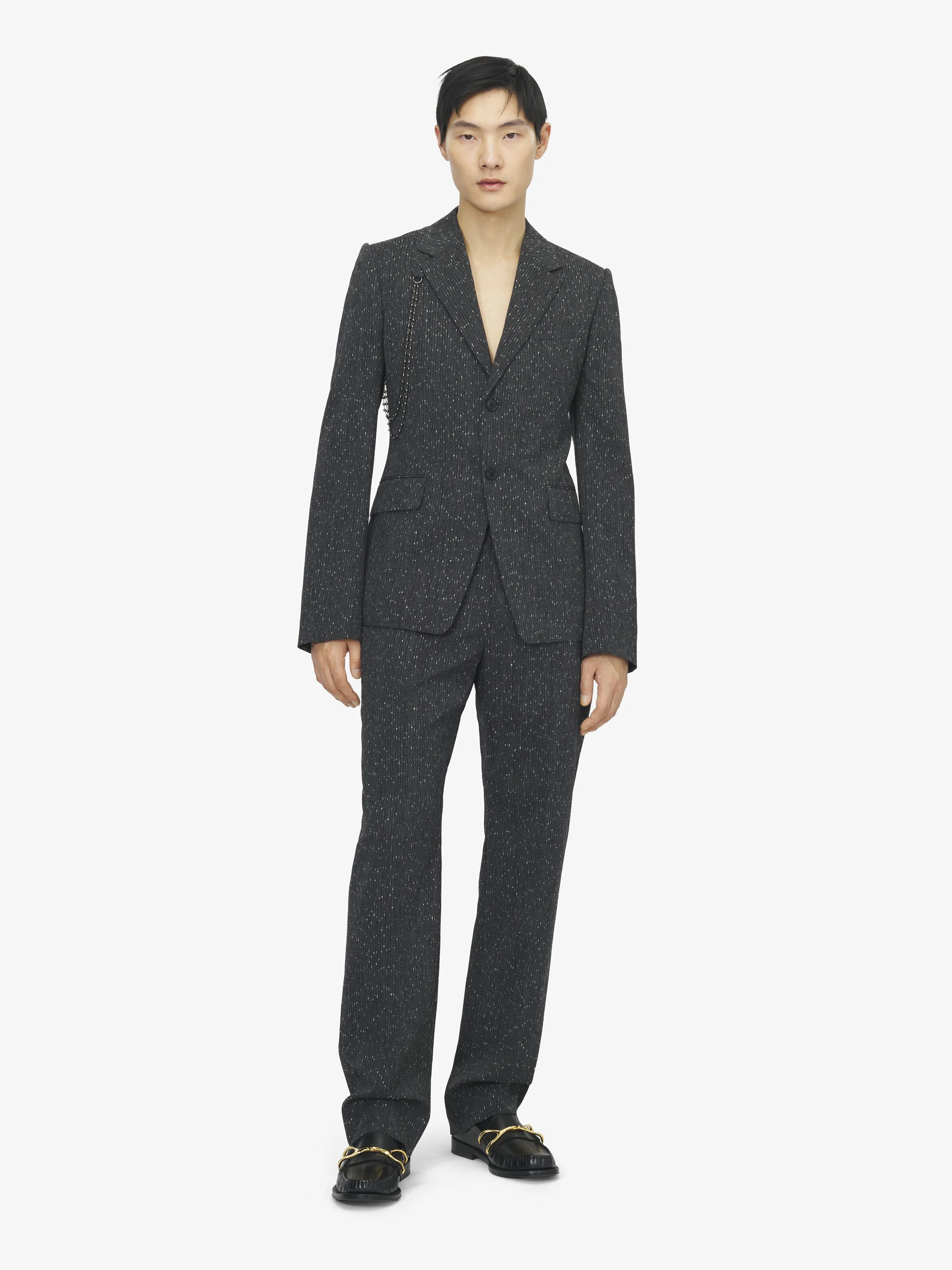 Flecked Pinstripe Single-breasted Jacket - 1