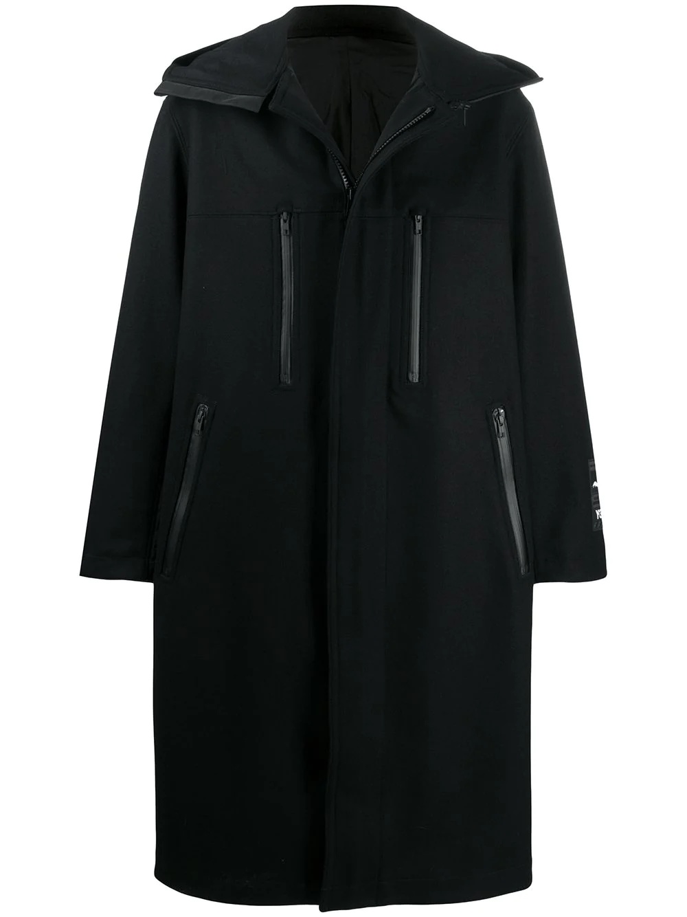 CH3 hooded long coat - 1