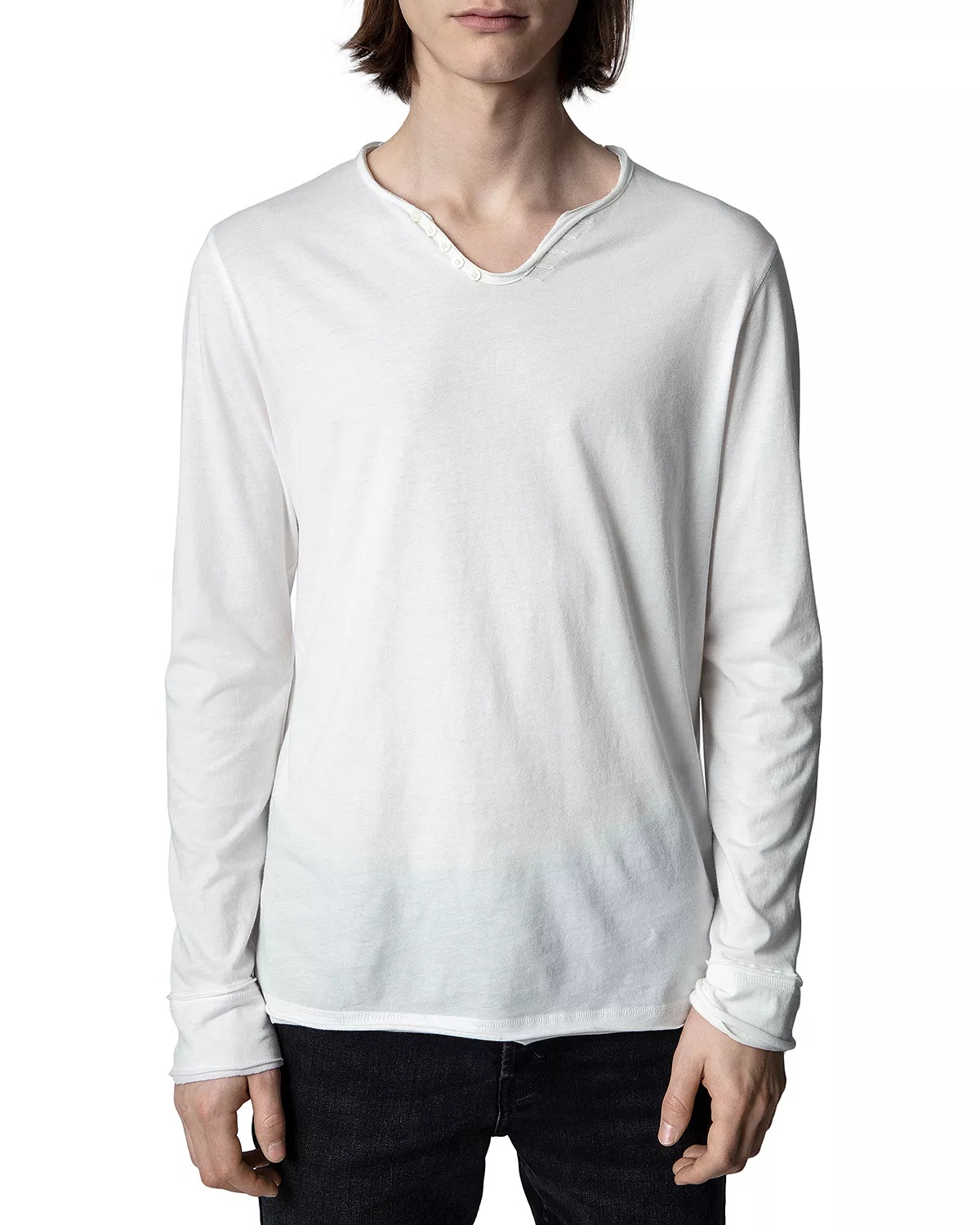 Monastir Cotton Long Sleeve Henley - 1